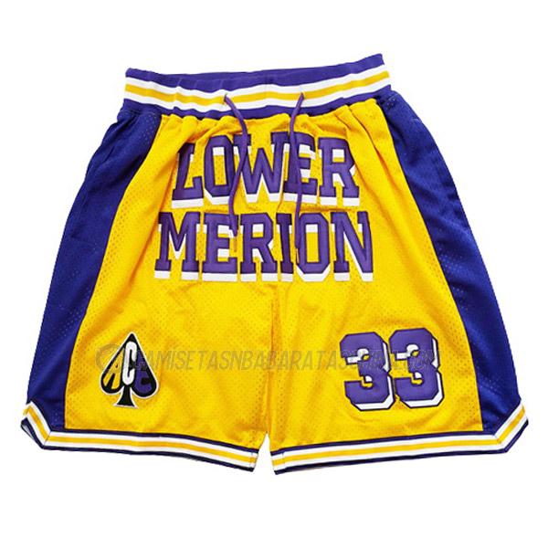 pantalones cortos de baloncesto kobe bryant de lower merion amarillo