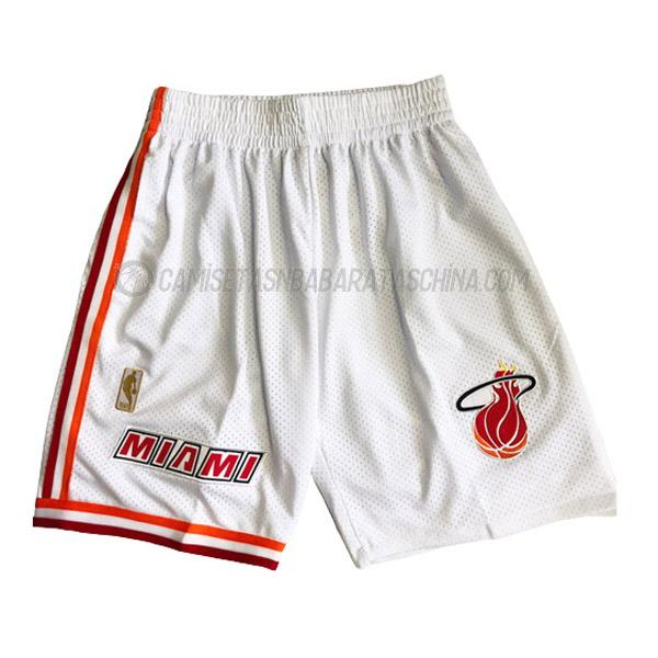 pantalones cortos de baloncesto miami heat de con bolsillo blanco