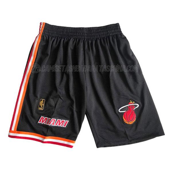 pantalones cortos de baloncesto miami heat de con bolsillo negro