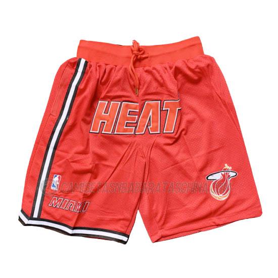 pantalones cortos de baloncesto miami heat de just don rojo