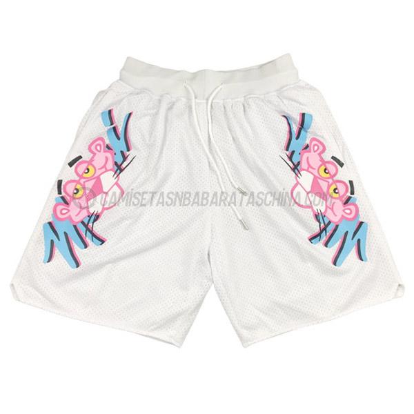 pantalones cortos de baloncesto miami heat de pink panther blanco