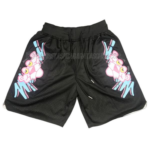 pantalones cortos de baloncesto miami heat de pink panther negro