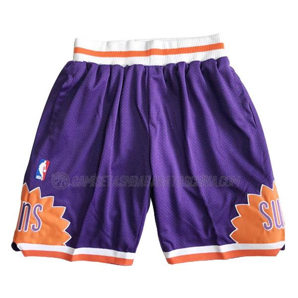 pantalones cortos de baloncesto phoenix suns de con bolsillo púrpura