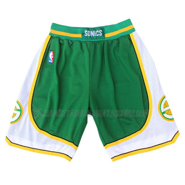 pantalones cortos de baloncesto super sonics de verde